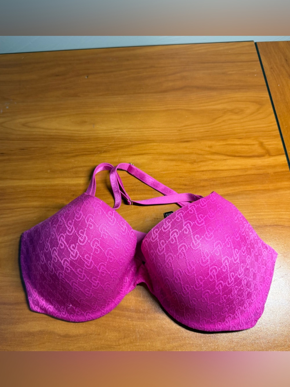 Victorias Secret Very Sexy Demi Bra Magenta Fuchsia Monogram 32DDD